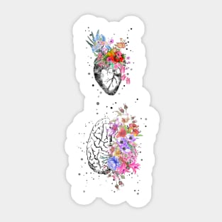 Heart and brain Sticker